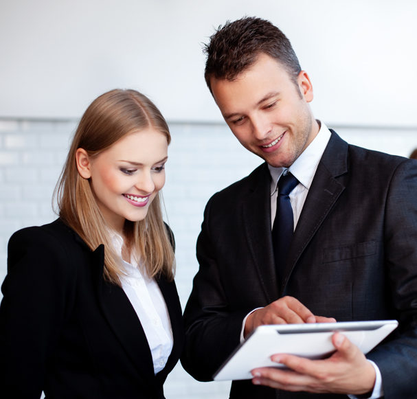 A Male and Female Independent Insurance Agent reviewing an insurance policy in Whitehouse, OH